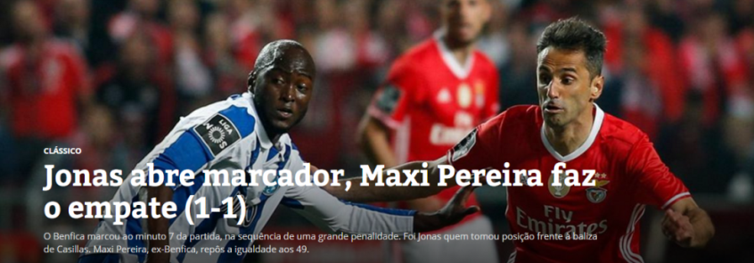 BENFICA E PORTO EMPATAM NA LUZ