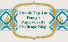 I Won Stacey's Top 3 in Penny's Paper Crafty Challenge