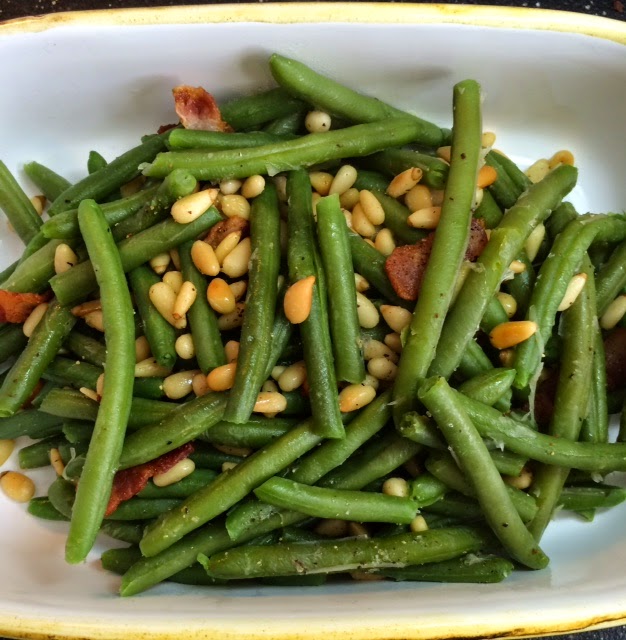 Michele's Woman Cave Bacon Green Beans With Pine Nuts