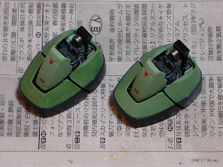MG MS-06F ザクⅡ Ver.2.0 デカール貼付後(足部)