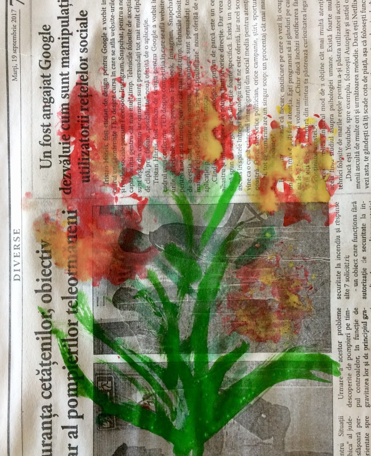 Crizanteme pe ziar