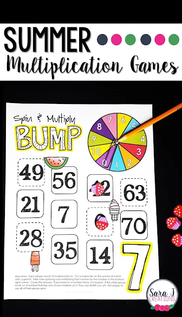 Summer multiplication games for learning fun!