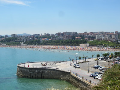 This is one of the large beaches on a beautiful Sunday in Santander
