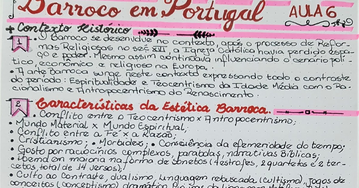 MEU GUIA PREPARATÓRIO PARA O VESTIBULAR: RESUMO BARROCO EM PORTUGAL