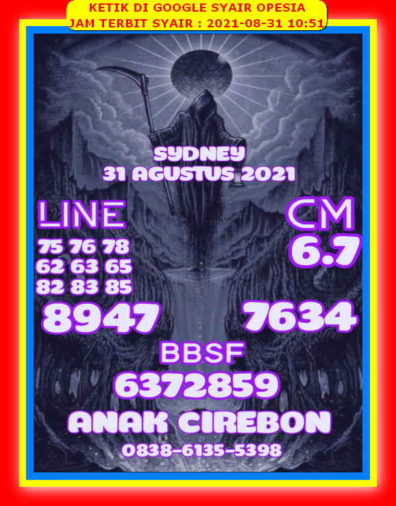 11 Syair opesia sydney 31 agustus 2021 18 Desember