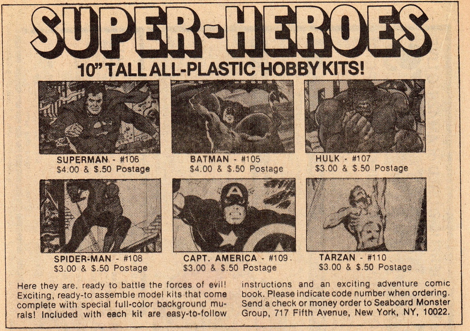 Middle Earth Collectors: Advertising Wasteland: Superhero Model Kits