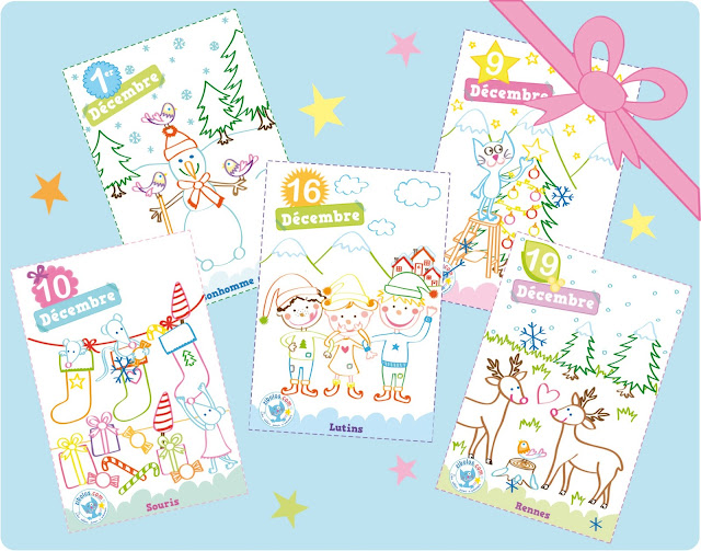 Natacha Seret - ZIBOLOS.COM: ZIBOLOS Coloriage de l'avent à imprimer