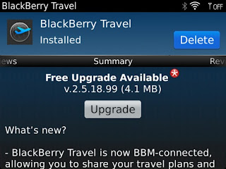 BlackBerry Travel Update v2.5.18.99 Brings BBM-Connectivity