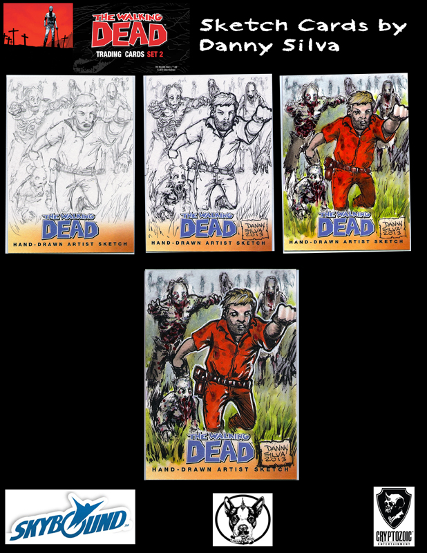 D.Silva Designs Walking Dead The Comic book 2 Trading card set sketch