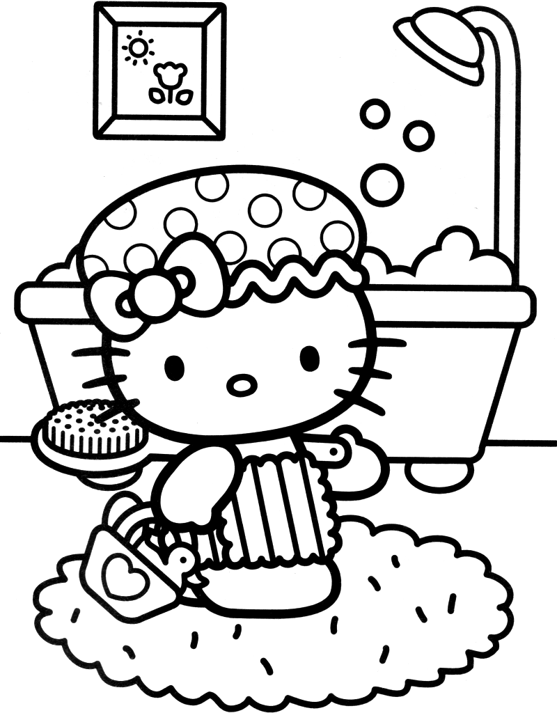 HELLO KITTY COLORING PAGES