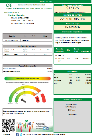 cómo realizar un recibo de luz con formulas