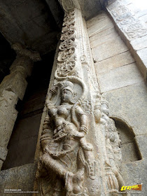 Fine scuptures and designs on the Main entrance to Veerabhadra Swamy Temple at Lepakshi, in Andhra Pradesh, India