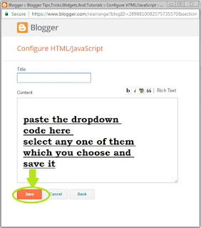 Horizontal Drop Down Menu