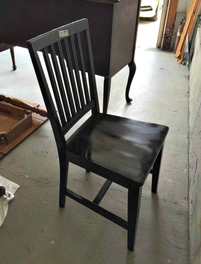 Black Chair Painted Black Not a Dramatic Change But it's Dramatically