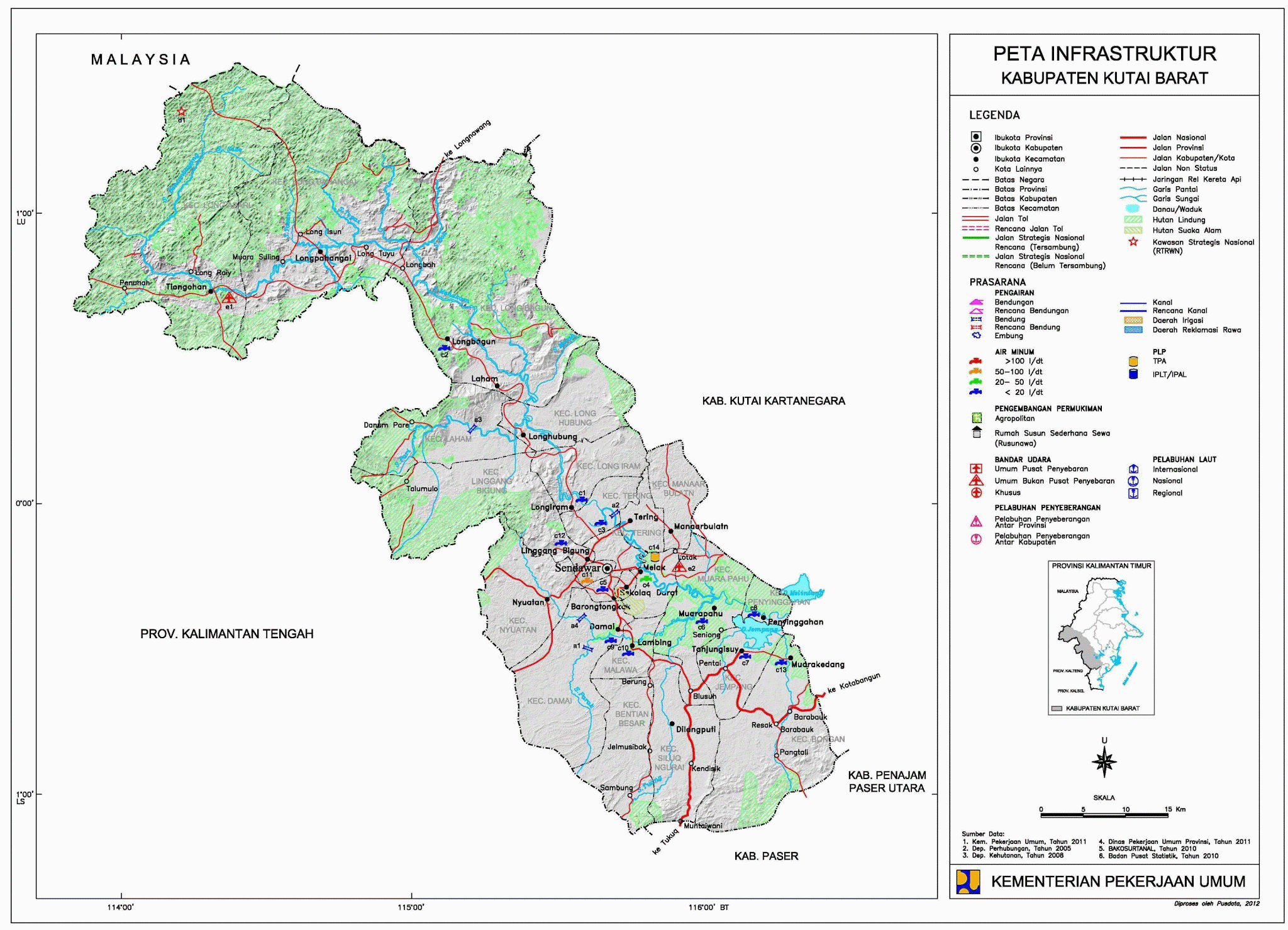 Peta Kabupaten Kutai Barat