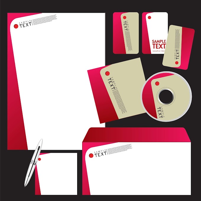 Company identity template modern simple flat askew decor Free vector