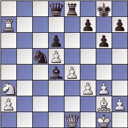 Partida de ajedrez Scheltinga vs. Lladó 1957, posición después de 27…Ad4+