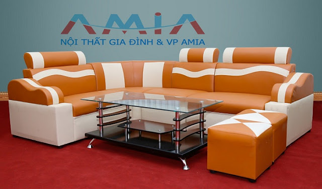 Hình ảnh cho mẫu ghế sofa da góc giá rẻ Hà Nội với phong cách thiết kế hiện đại cùng gam màu sáng trẻ trung