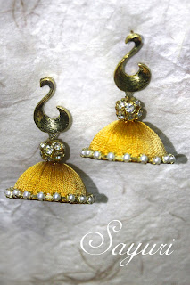 February Gold silk earrings