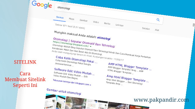 Cara Membuat Sitelink Blogger