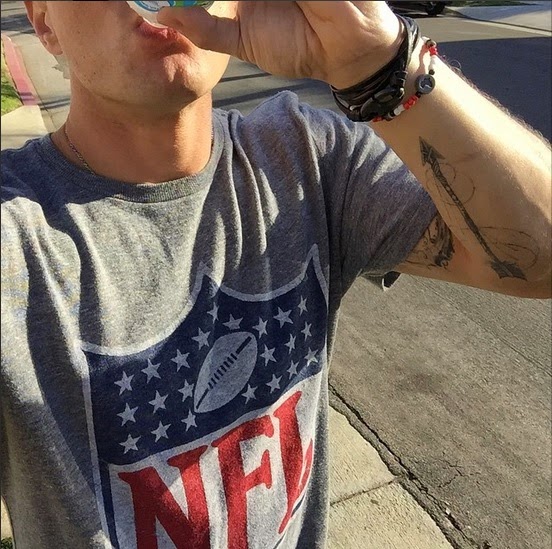 Ryan Phillipe Wearing NFL Tee