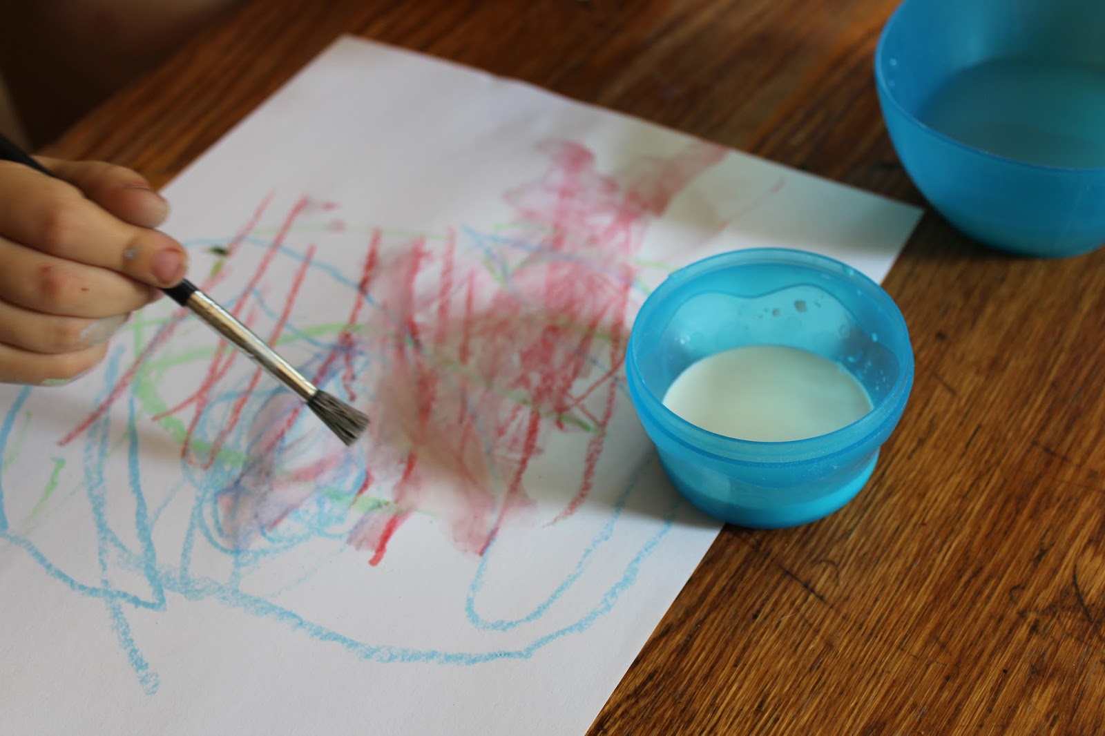 The Unlikely Homeschool Preschool Art Class Milk Painting