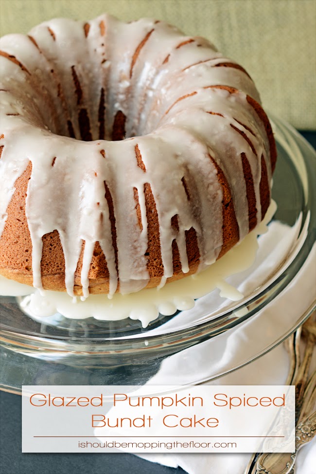 This Glazed Pumpkin Spiced Bundt Cake will make you want to throw on a scarf and zip up your boots...it's all kinds of fall! This cake is made super moist and autumn-y with International Delight Pumpkin Pie Spice Creamer.