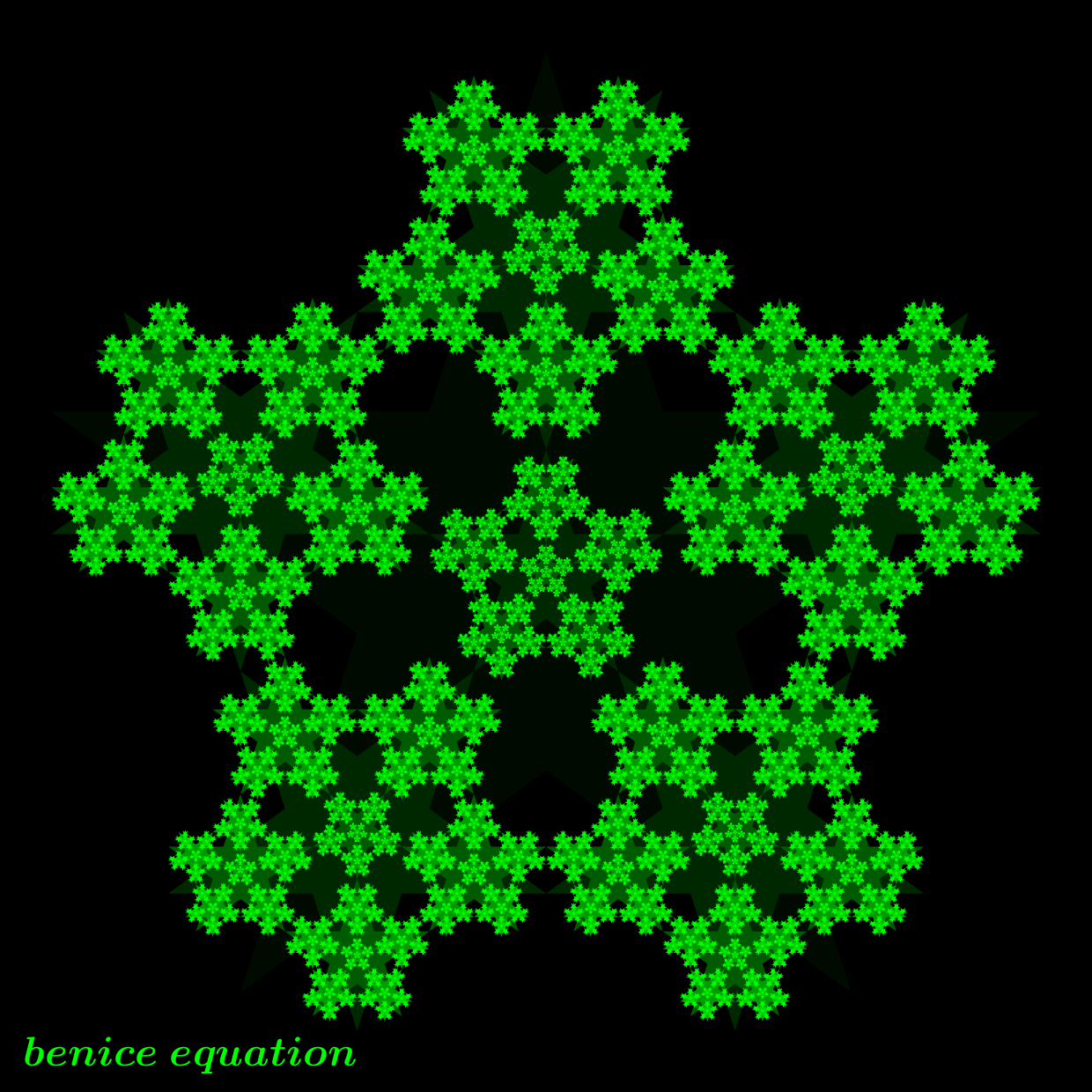 Fun math art (pictures) - benice equation: Fractal Star - Star fractal