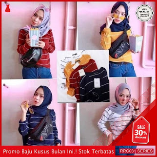 RRC031B53 Baju Wanita Rajut Wanita Garis Berskha Wanita BMGShop