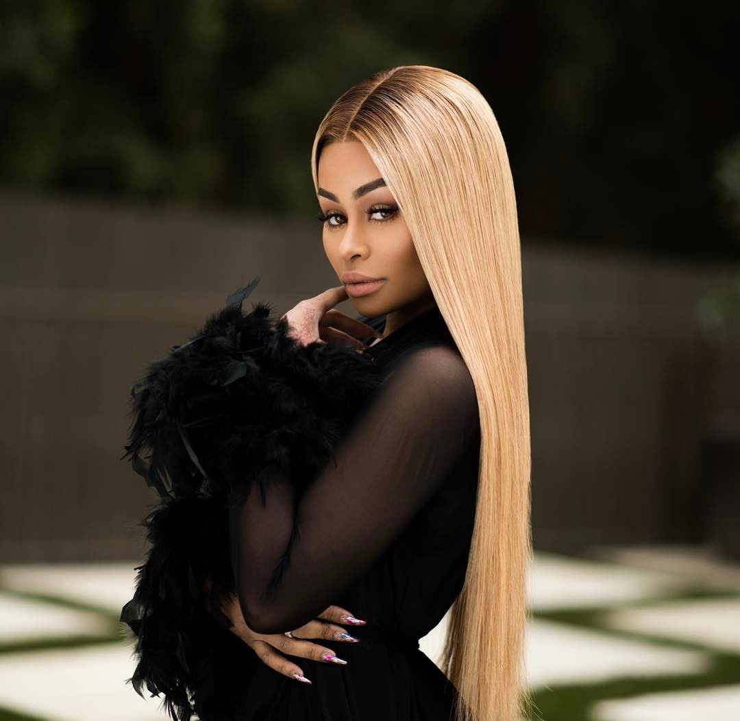 Blac Chyna Poses In See Through Gown Set Her Blonde Hair On
