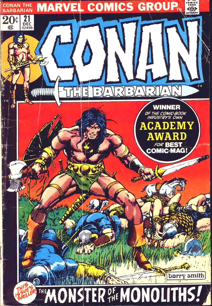Conan the Barbarian v1 #21 marvel comic book cover art by Barry Windsor Smith