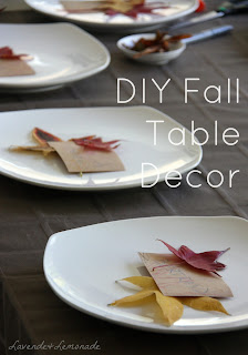 Use Fall leaves to create a gorgeous Thanksgiving tablescape in minutes!