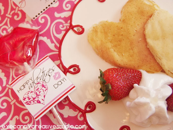 valentines pancakes, happy valentines day, valentines day breakfast idea