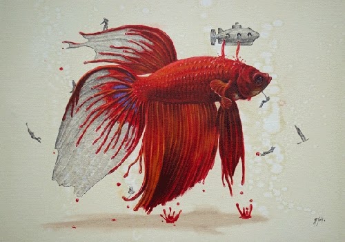 06-Betta-Fish-Ricardo-Solis-Animal-Paintings-and-their-Back-Story-www-designstack-co