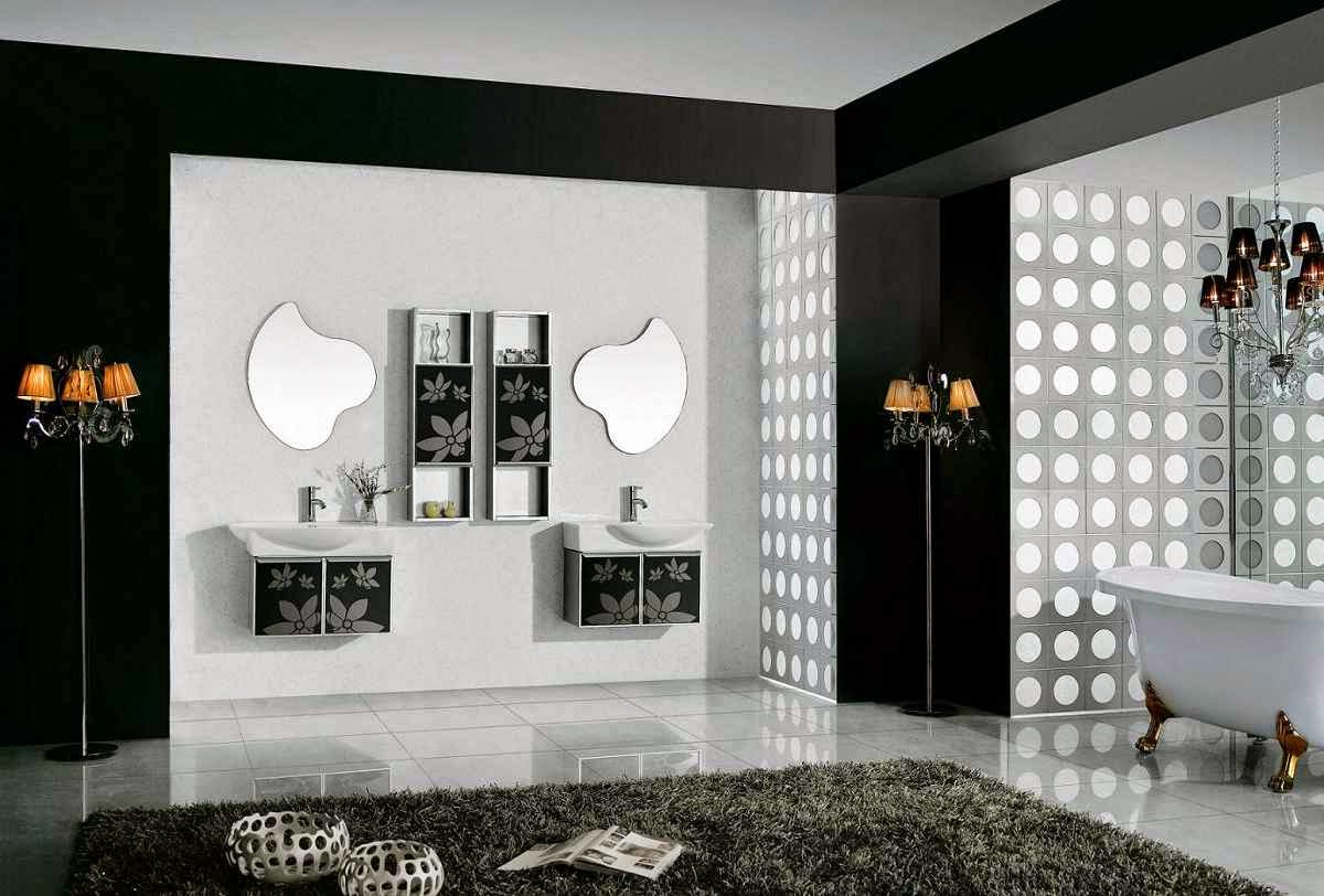 contemporary black and white bathroom decor ideas and designs