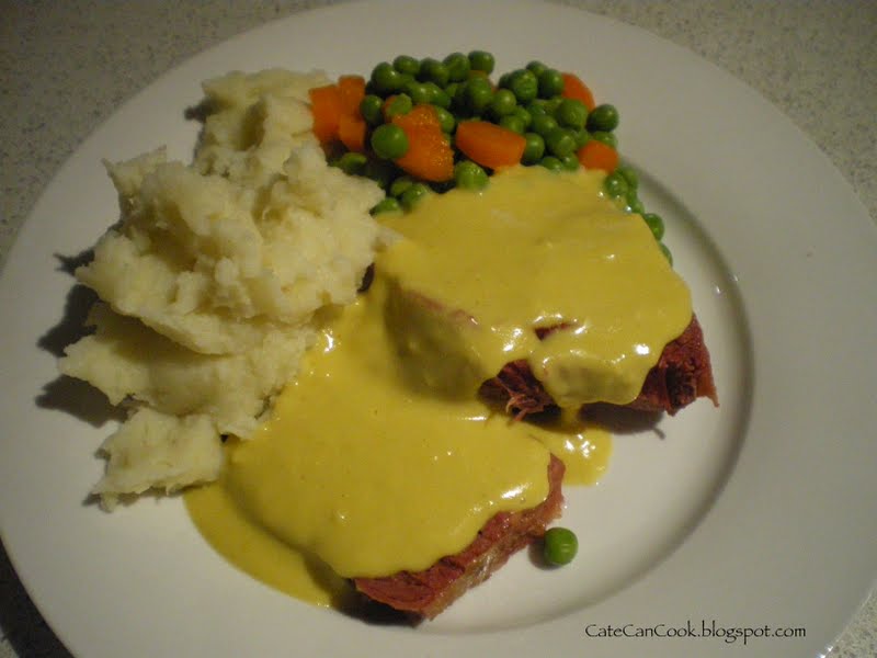 Cate Can Cook, So Can You!! Corned Beef with mash and mustard sauce