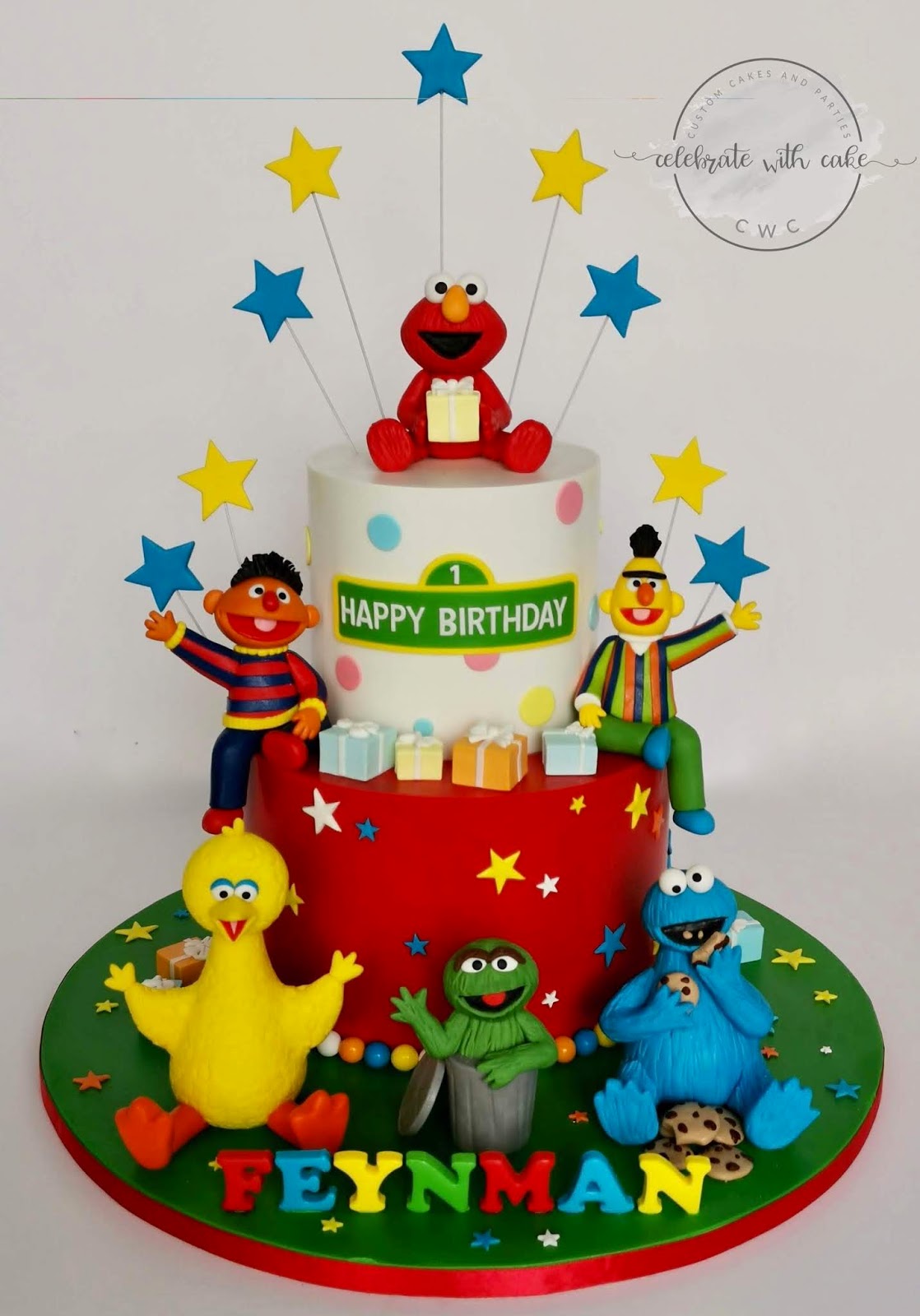 Celebrate with Cake! Sesame Street themed with Characters Celebrate with Cake! Sesame Street themed with Characters