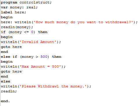 Pascal Control Structures | Doc's Workshop