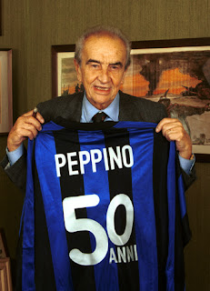 Prisco was presented with a special Inter shirt to mark his 50 years with the club