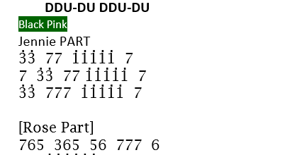 Not Angka Pianika Lagu Blackpink Ddu Du Ddu Du Recorder Keyboard Suling Chord Piano