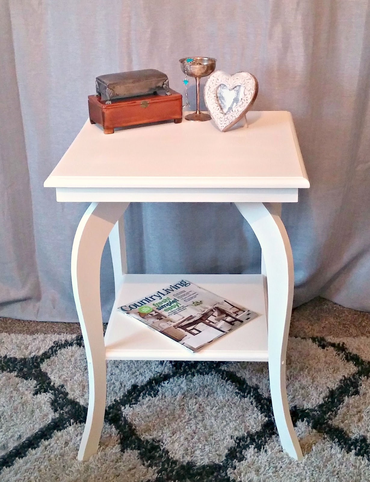 Oak Side Table Makeover Little Vintage Cottage