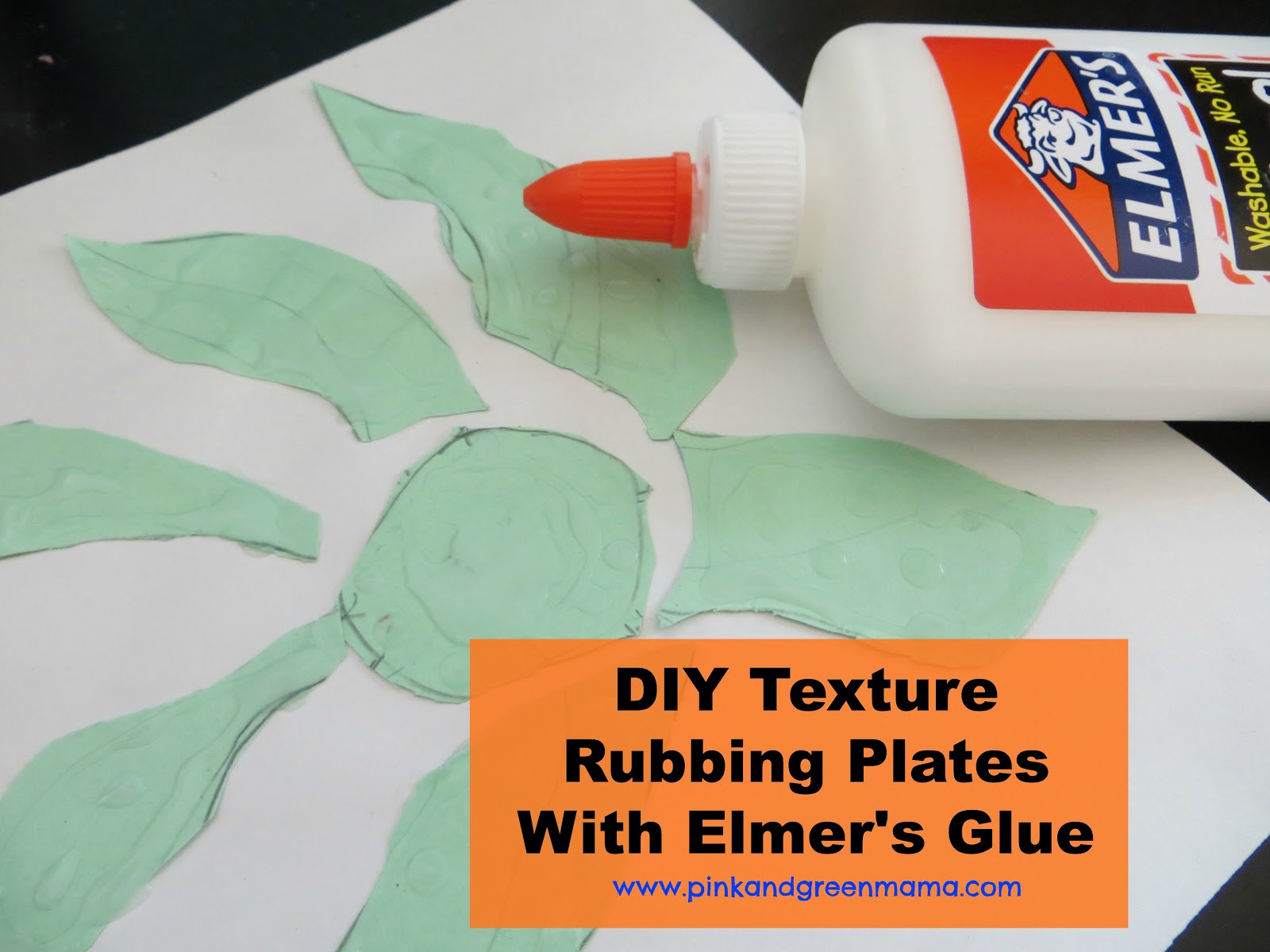 Pink and Green Mama DIY Texture Rubbing Plates With Elmer's Glue