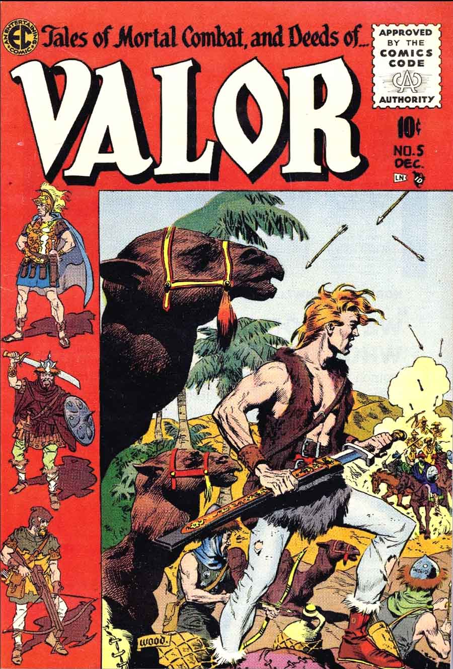 Wally Wood ec comics golden age 1950s comic book cover - Valor #5