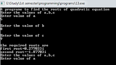 C++ Codes: A programe to find the roots of quadratic equation