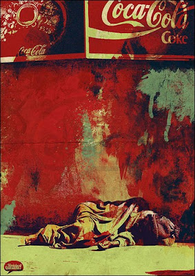 Pinturas surrealistas creadas con sangre real - La vergüenza Cocacola