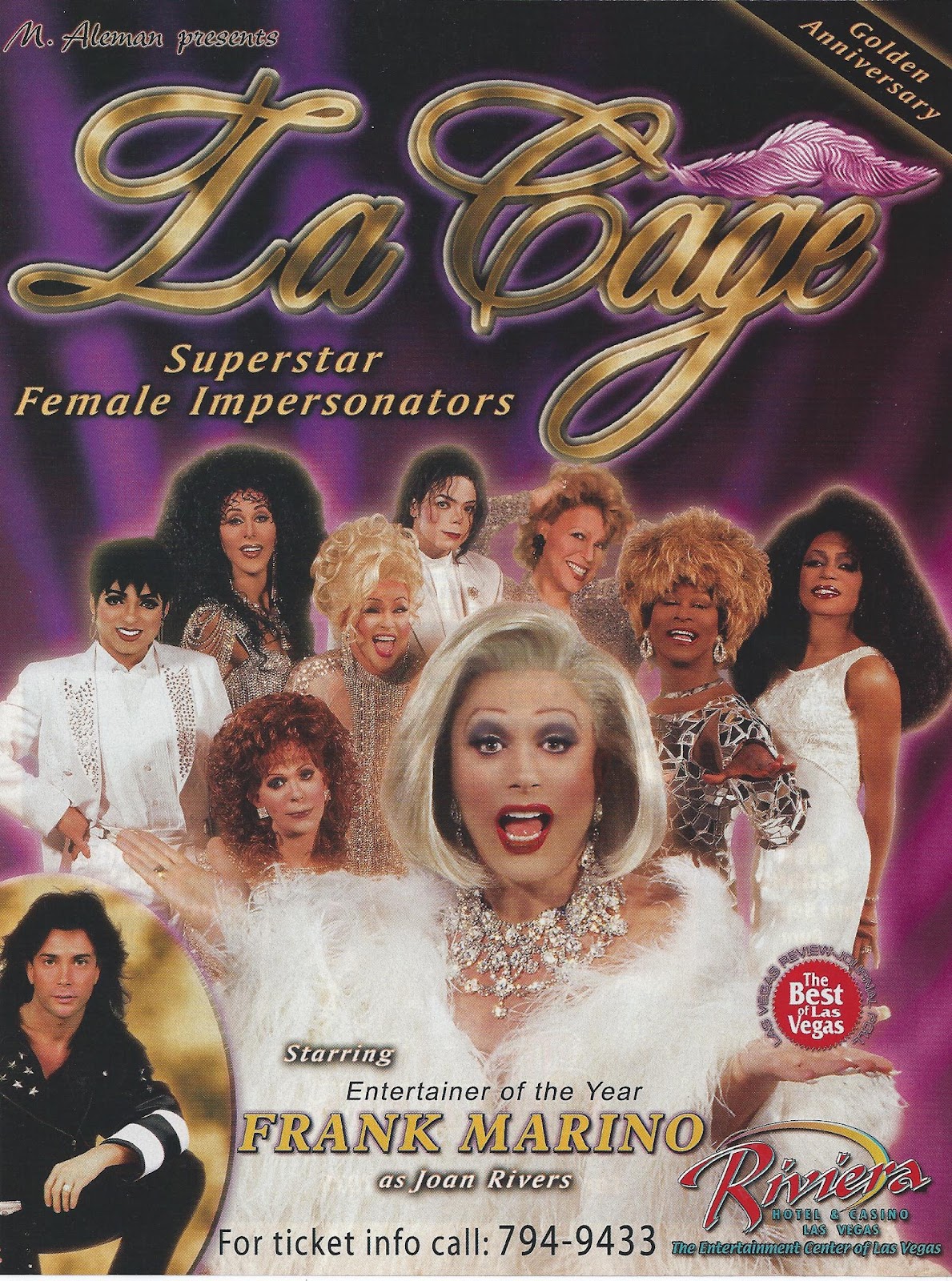 IT'S PURE ENTERTAINMENT.. LA CAGE STARRING FRANK MARINO .. RIVIERA LAS