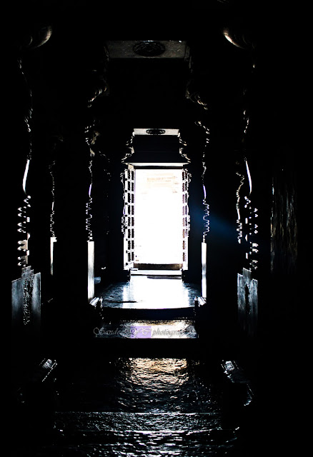 The light source from the door to the garbhagriha