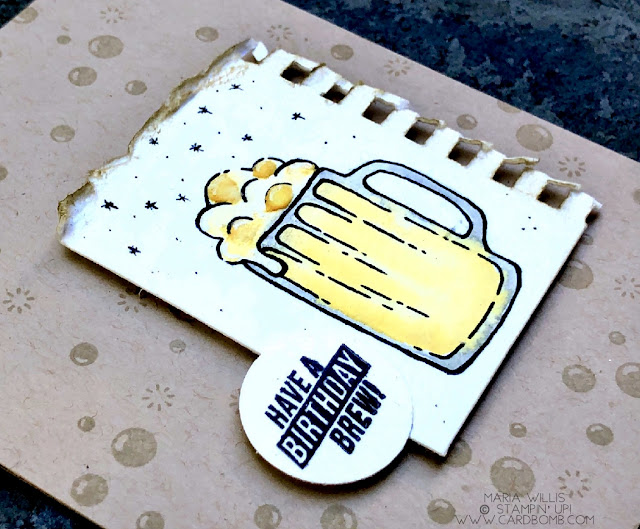 #cardbomb, #stampinup, #mixeddrinks, #cards, #stamps, #ink, #paper, #papercraft, #create, #creative, #handmade, #beer, #bubbleover, #happybirthday, #watercolor, #masculine, 