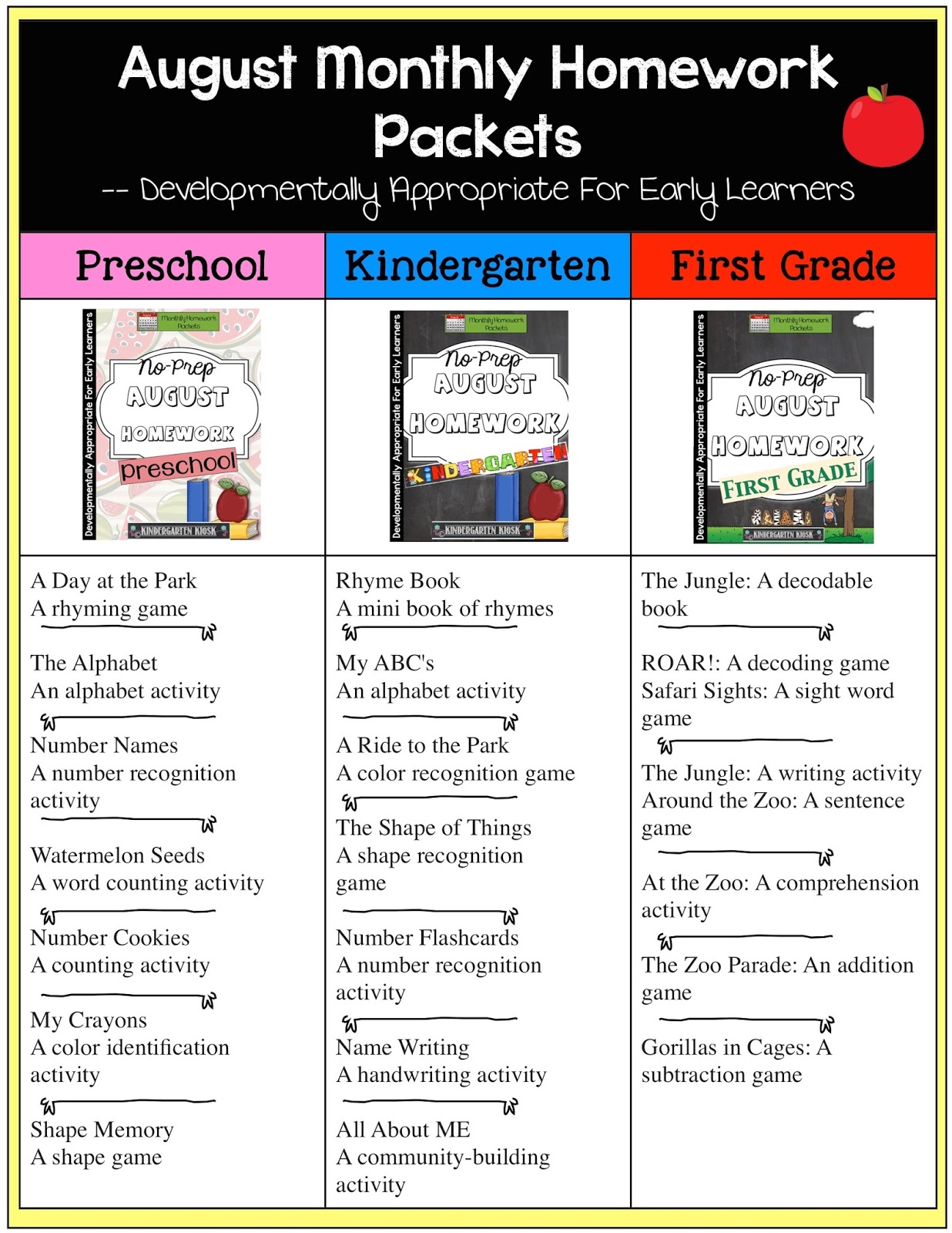 print-kindergarten-homework-packets