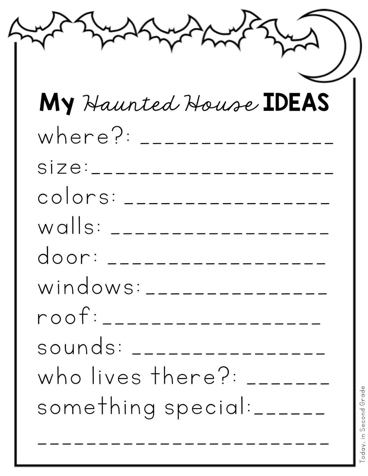 Haunted Houses A Setting Activity Today in Second Grade